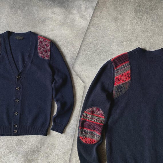 Alexander McQueen, 2000 Alexander McQueen Cardigan Thick "Winter Theme" Sweater Men VINTAGE