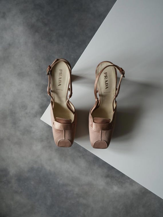 FW 2003 Prada Runway Satin Platform SlingBack  He… - image 8