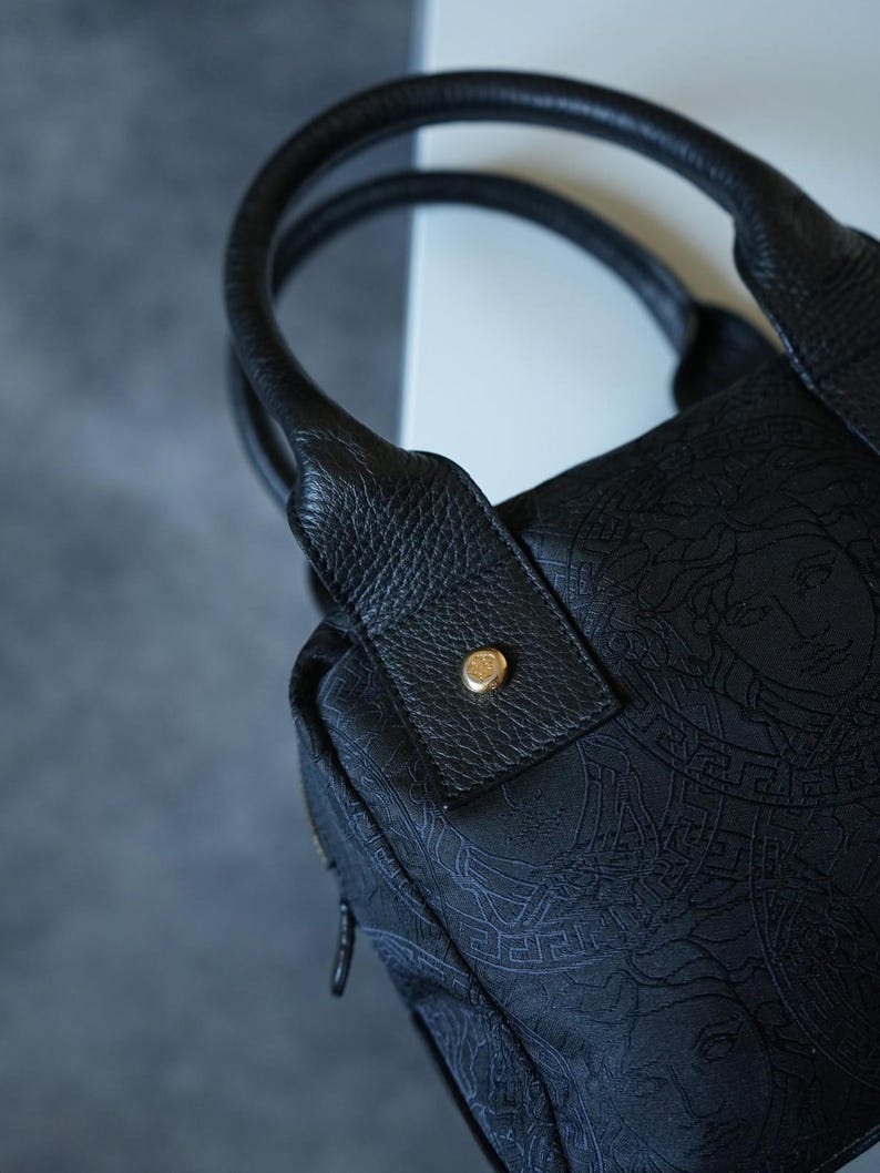 1990's Gianni Versace Mini Monogram Medusa HandBag VINTAGE image 5