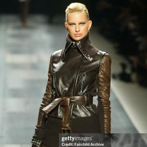F/W 2003 Givenchy RUNWAY Embossed Python Leather Belted Jacket VINTAGE