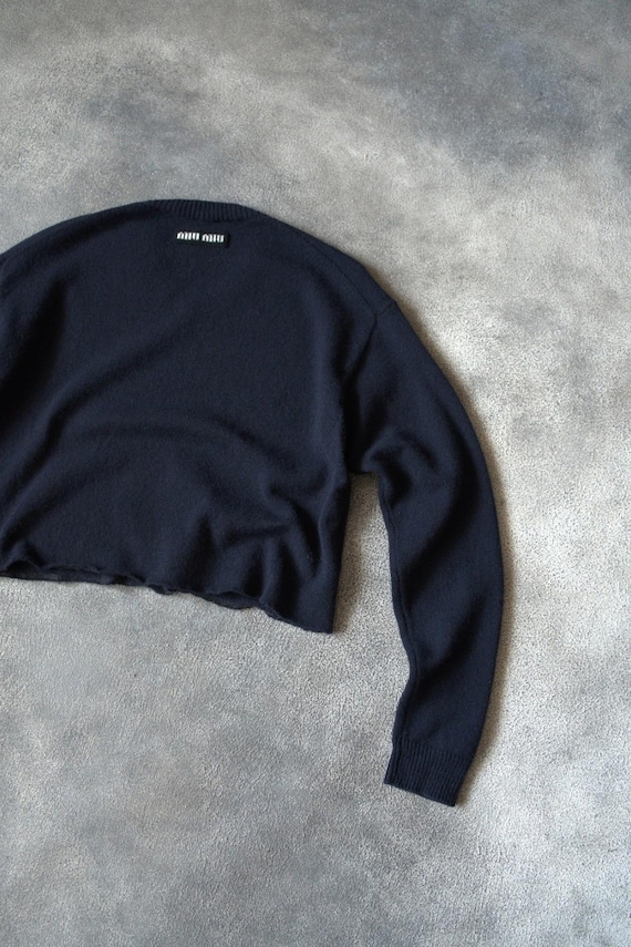 SS22 Miu Miu Runway Cropped Sweater Embroidered L… - image 8