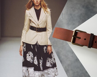 S/S 2002 Miu Miu Runway Broad Leather Belt Vintage Unisex