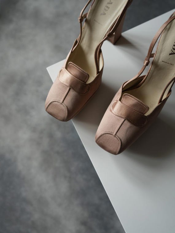 FW 2003 Prada Runway Satin Platform SlingBack  He… - image 9