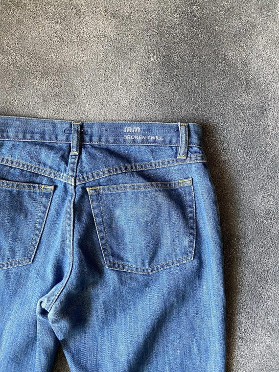 FW2001 Miu Miu Flare Raw Hem Broken Twill Denim P… - image 9