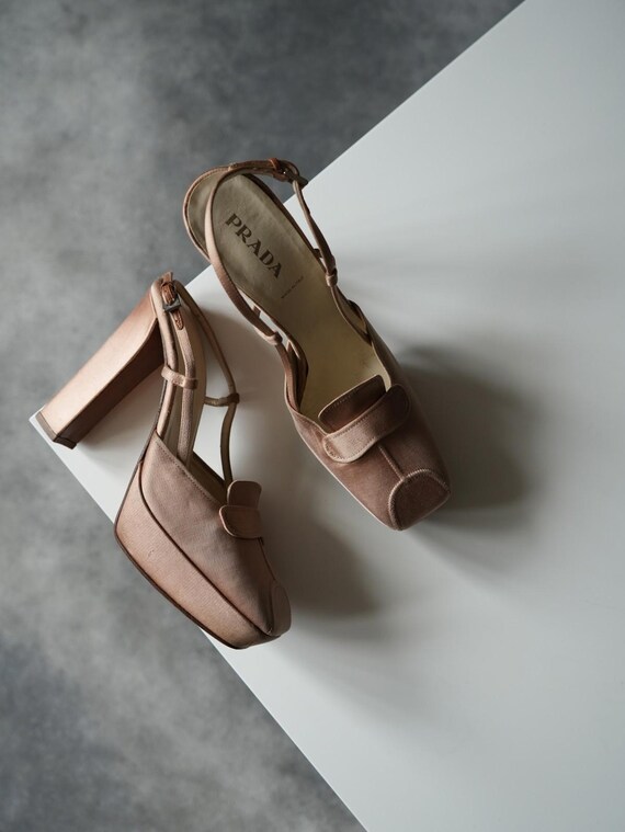 FW 2003 Prada Runway Satin Platform SlingBack  He… - image 5