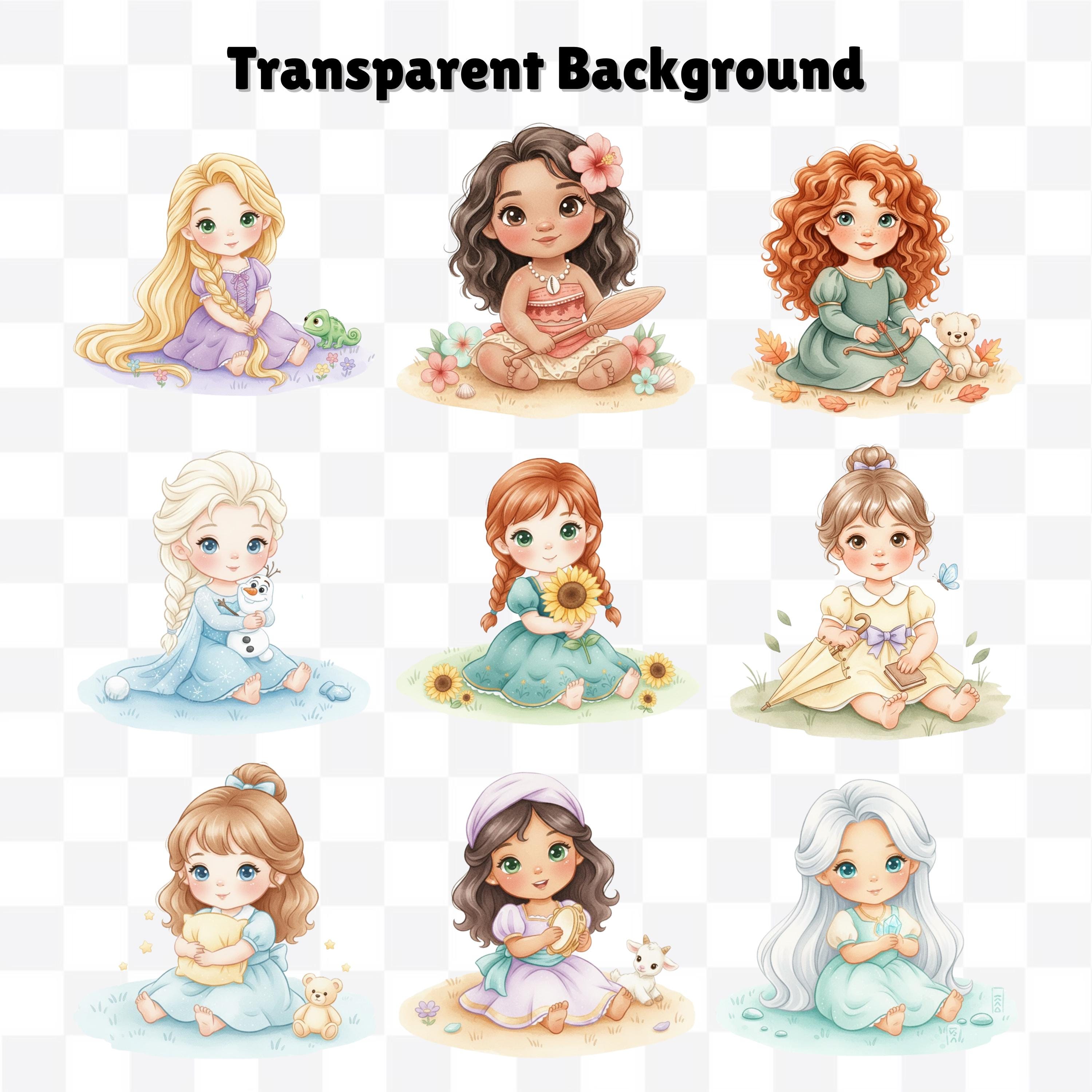 Watercolor Baby Princess Clipart | 22 PNG & SVG (digital Download) - Etsy