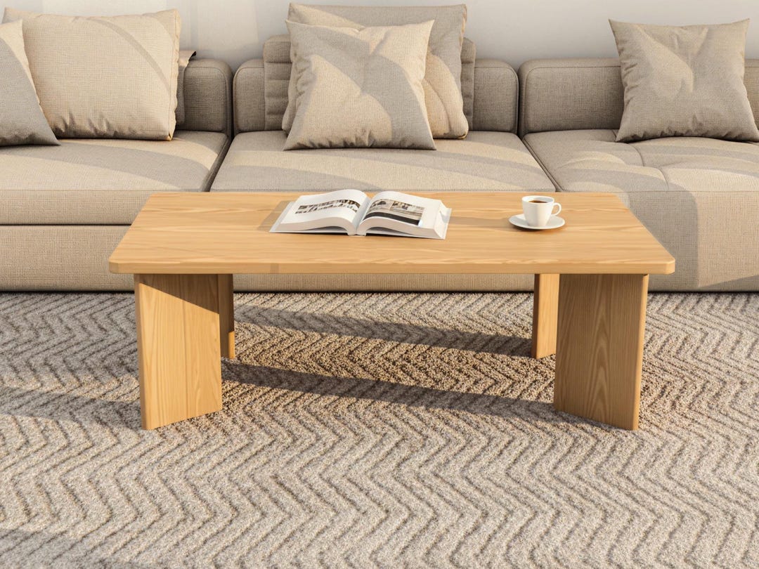 Handmade Solid Oak Coffee Table: Modern Minimalist Design - Etsy