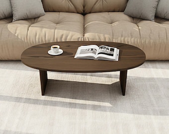 Solid Oak Coffee Table LUNA – Warm Tabacco
