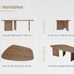 Handmade Asymmetric Oak Coffee Table: Japandi Scandinavian Style image 8