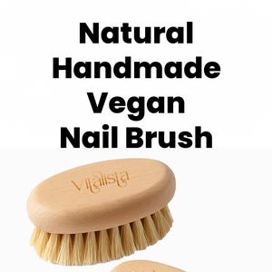 Vegan Nail Brush: Natural Wood, Plant Fiber Bristles