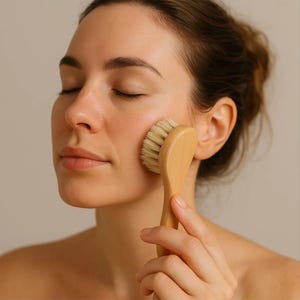 Natural Horsehair Face Brush, Handmade Dry Brushing, Anti-Wrinkle Exfoliating Tool