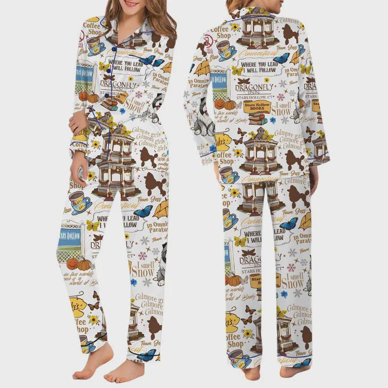 Discover Gilmore Girls Pajamas  Fall Sleepwear Set, Cozy Stars Hollow Loungewear, Luke's Diner Inspired Gift