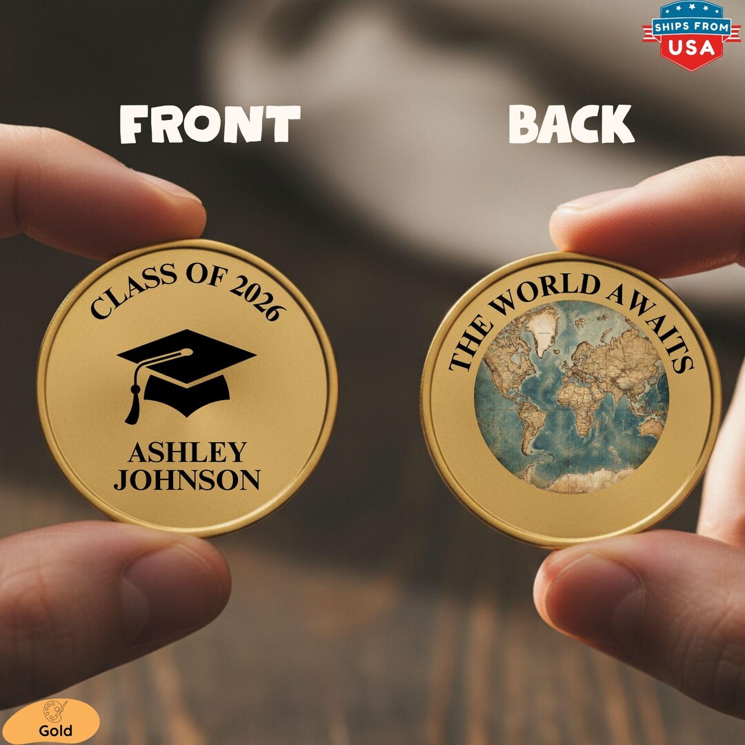 Program Completion Graduation Coin Custom Name Graduation Coin Class of 2026, Personalized Coin With Name ...