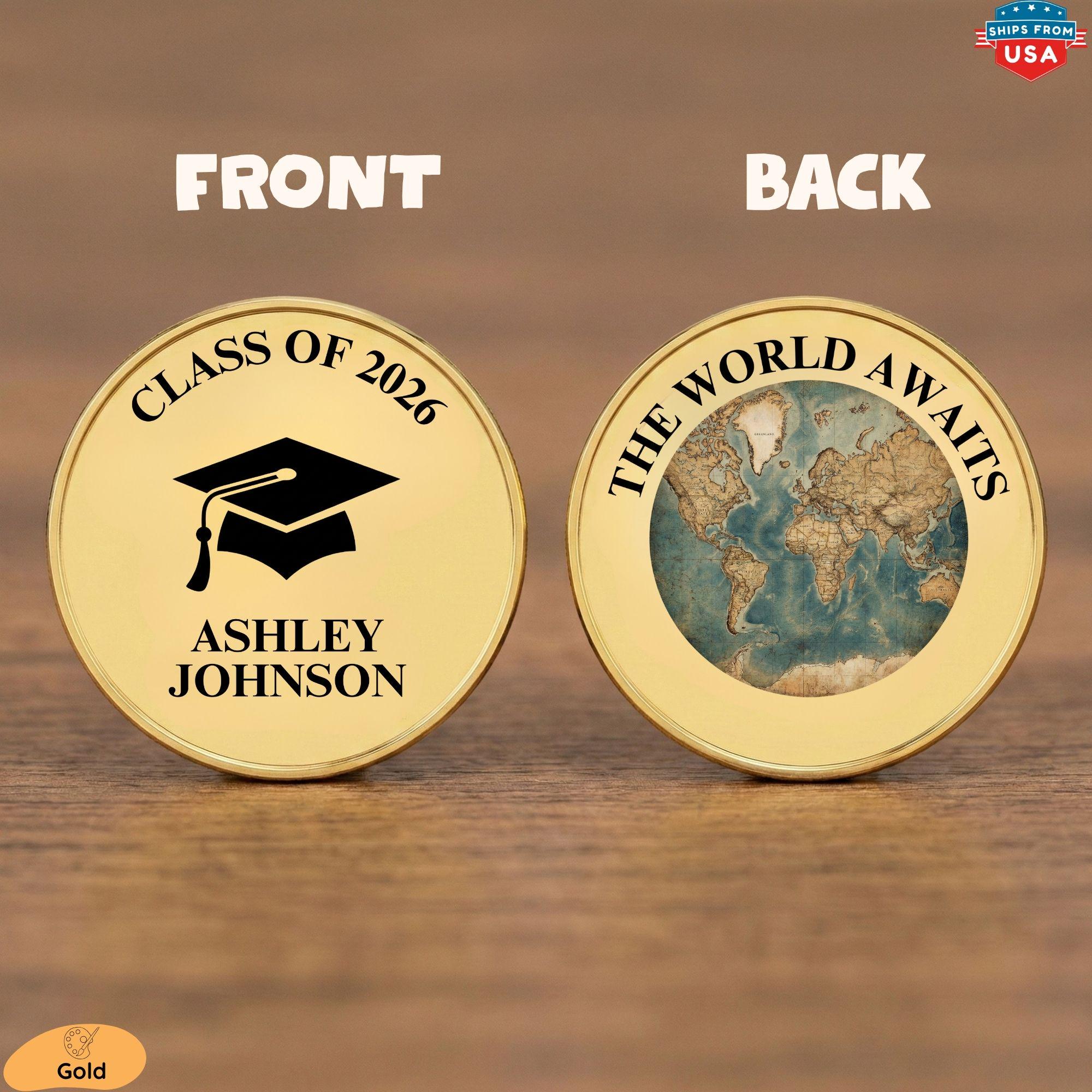 Program Completion Graduation Coin Custom Name Graduation Coin Class of 2026, Personalized Coin With Name ...