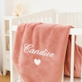 Personalized baby blanket with embroidered name. Soft throw, baby shower gift, personalized blanket product logo