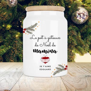 Personalized Christmas cookie jar, ceramic treat box, cake jar with name, chocolate box, Christmas gift idea