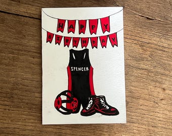 Tarjeta de cumpleaños de lucha libre