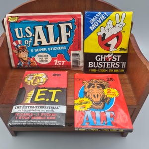 Vintage Topps 1980s Trading Card Wax Pack (1) Sealed : ALF, Ghostbusters II, E.T.