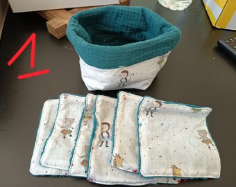 Cesta con 6 toallitas