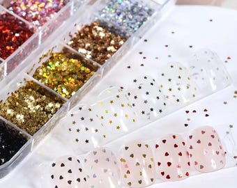 Mini glitter stars (6 colour variants)