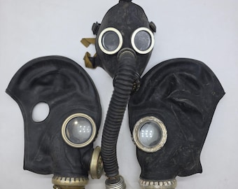Conjunto de máscaras antigás vintage negras GP5 GP5M PDF-7 – Colección de disfraces de Halloween colección