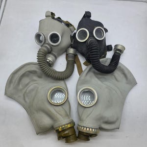 Vintage gasmasker set grå gummi GP5 PDF MP3 – för samlingen