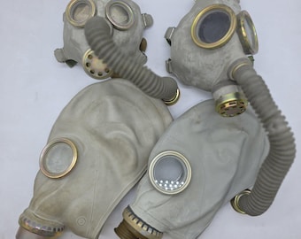 Conjunto de máscaras de gás vintage em borracha cinzenta GP5 PDF MP3 Pdf-7 – para a coleção