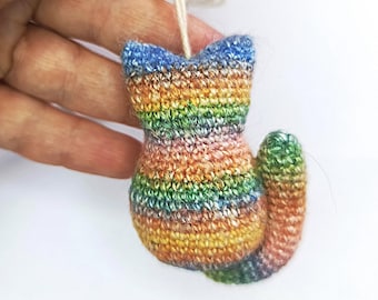 Cat Amigurumi Crochet Pattern: Keychain, Bag Charm, or Brooch (PDF)