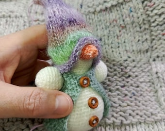 Snowman Gnome Crochet & Knitting Pattern | Mini Christmas Ornament | Handmade Winter Decor | PDF Pattern