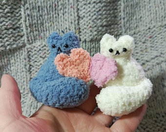 Crochet Cat Pattern – Valentine Amigurumi Plush, Beginner Friendly (PDF Pattern)