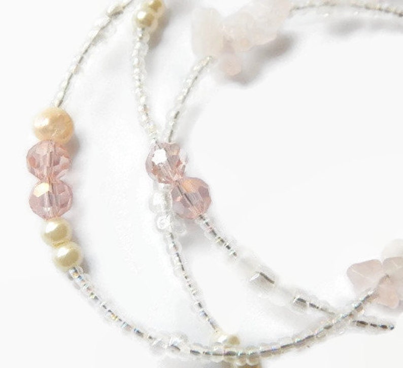 Rose Quartz Mother-to-be African Waist Beads Pregnancy Belly Chain African Body Jewelry Pink Waist Beads Expecting Baby Body Chain