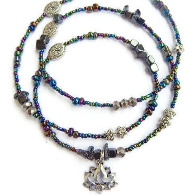 Hematite Womb Lotus Waist Beads Ancient Egyptian Waist Beads Etsy