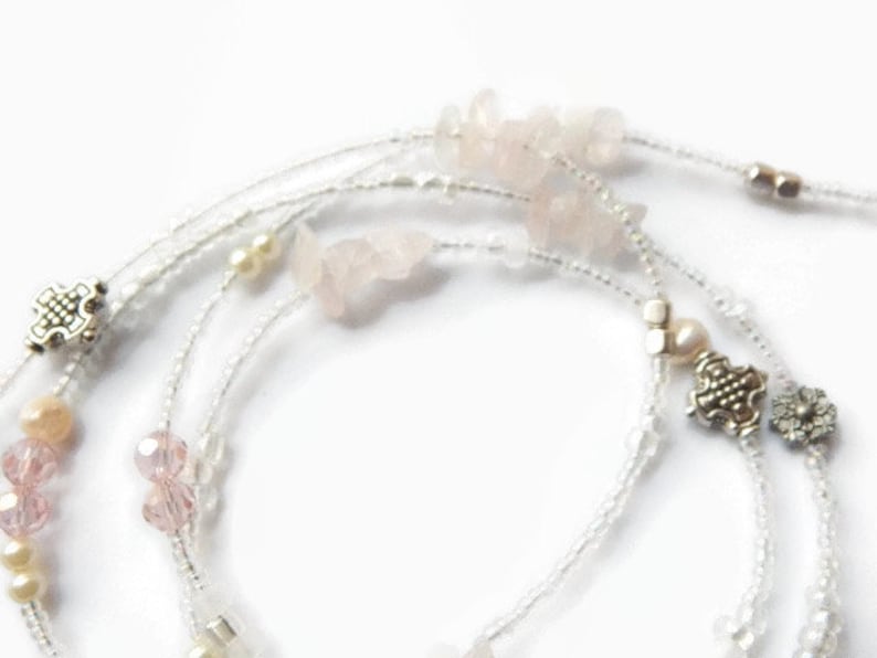 Rose Quartz Mother-to-be African Waist Beads Pregnancy Belly Chain African Body Jewelry Pink Waist Beads Expecting Baby Body Chain