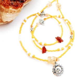Citrine & Sunflower Waist Beads: Oshun Goddess Belly Chain