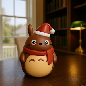 Handmade Christmas Totoro Figurine – Studio Ghibli Holiday Ornament