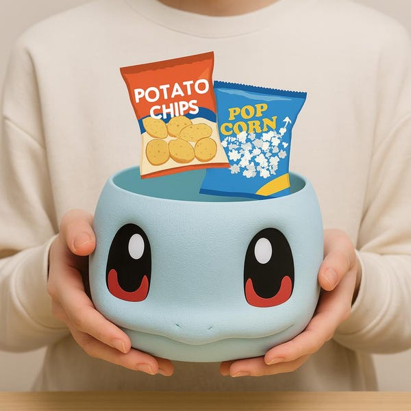 Caja de almacenamiento de Pokémon Squirtle impresa en 3D • Organizador de escritorio geek