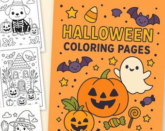 Dibujos para colorear de Halloween para niños: 12 láminas espeluznantes y adorables (descarga digital)