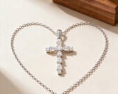 Dainty Teardrop Cross Necklace 925 Sterling Silver — photo 6