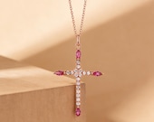 Rose Gold Cross Necklace — photo 4