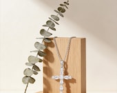 Dainty Teardrop Cross Necklace 925 Sterling Silver — photo 2