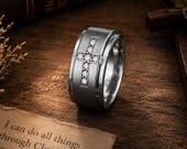 Ruby Cross Ring Men, Red Birthstone Band — photo 8