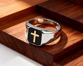 Minimalist Cross Ring for Men — photo 10