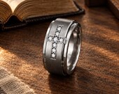 Diamond Cross Wedding Ring Men — photo 8