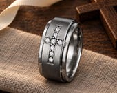 Diamond Cross Wedding Ring Men — photo 9