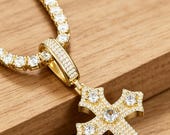 Sterling Silver Cross Pendant with Zirconia or Moissanite — photo 6