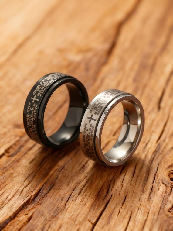 Lord’s Prayer Cross Spinner Ring