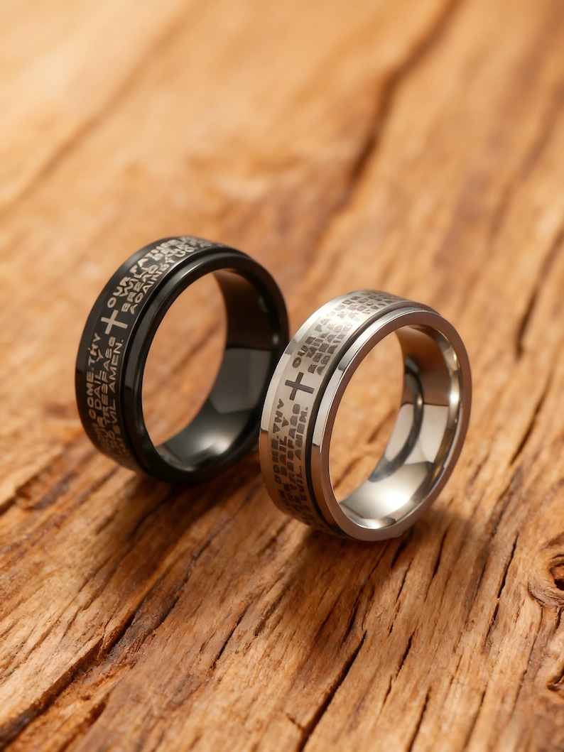 Lord’s Prayer Cross Spinner Ring