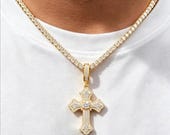 Sterling Silver Cross Pendant with Cubic Zirconia — photo 6