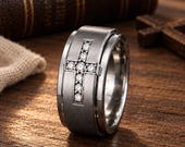 Diamond Cross Wedding Ring Men — photo 1