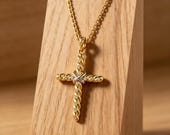 14K Gold Cross Pendant — photo 3